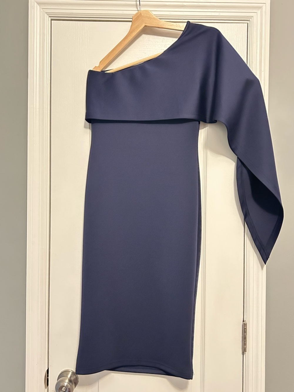 Women's One-Shoulder Navy Sheath Dress size small